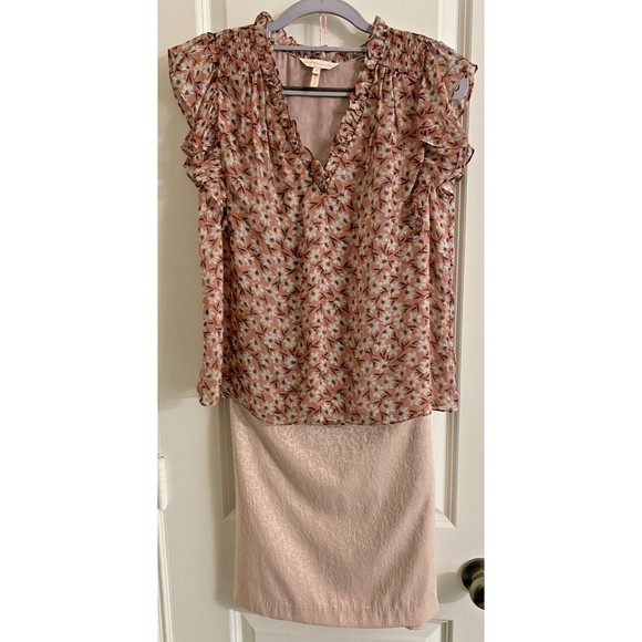 HOUSE OF HARLOW Jacquard skirt in Light Pink size XL‎ - Picture 1 of 6